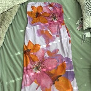 Floral Strapless Dress